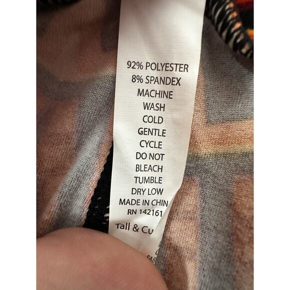 Tall & Curvy Leggings Womens Black Olive Red Aztec Print Stretch Pants Yoga - Picture 6 of 12